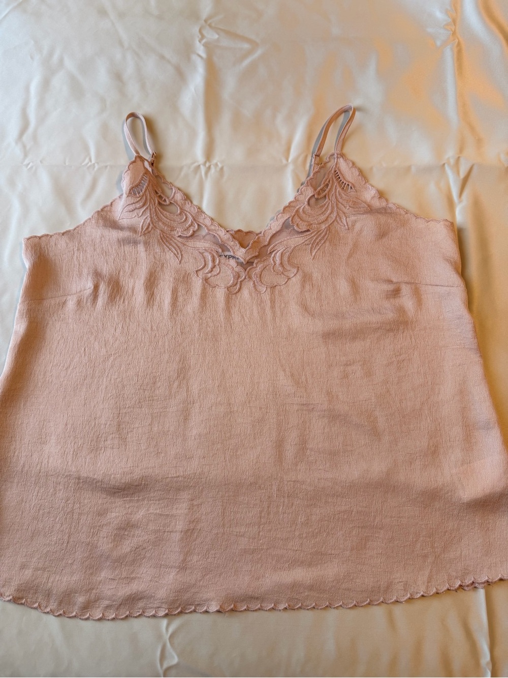 Express Blush Pink Lace-Trim Tank